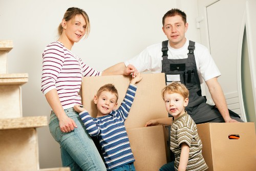 Prepared boxes and furniture ready for a man and van booking in Eastcote