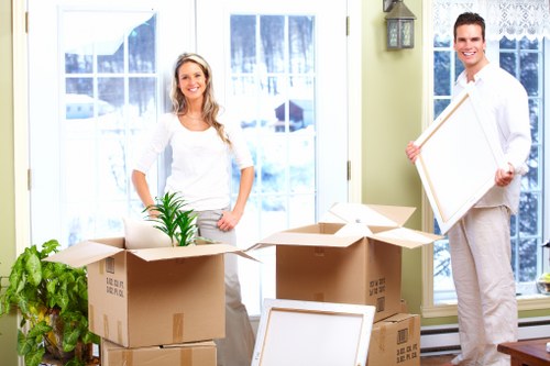 Careful loading of office boxes during an Eastcote move